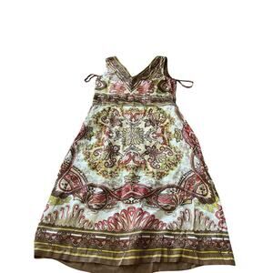 Nicole by Nicole Miller Women's Multicolor Soft Floral Silk Shift Dress Size 6